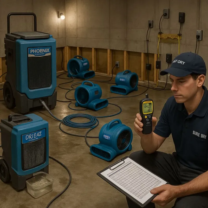 Structural Drying and Dehumidification process in Avery Creek, NC